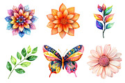 Bohemian Floral Clipart PNG, an Illustration by Designking (Thumbnail 4 of 5)