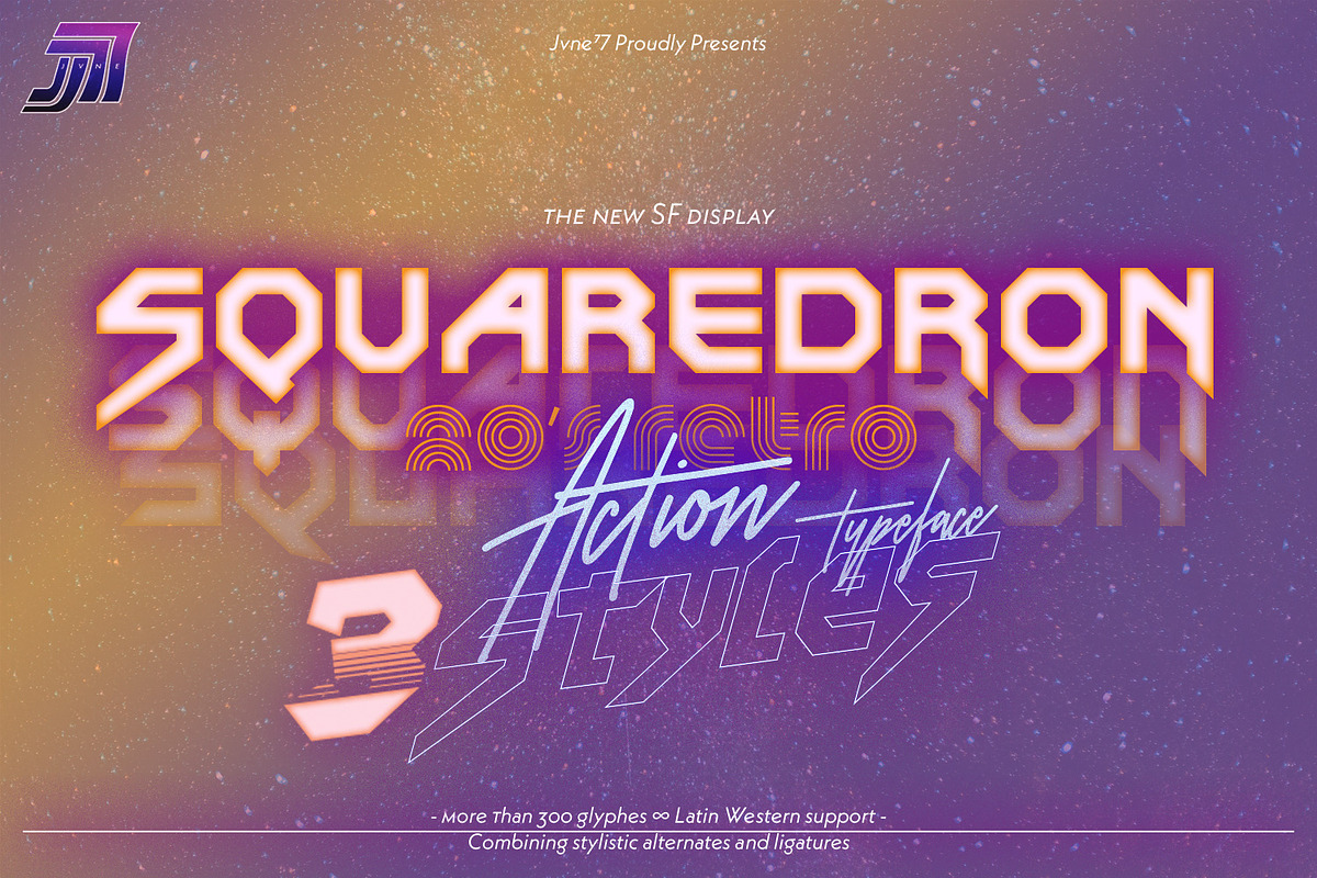 Retrowave Bundle of Fonts & Graphics preview 8