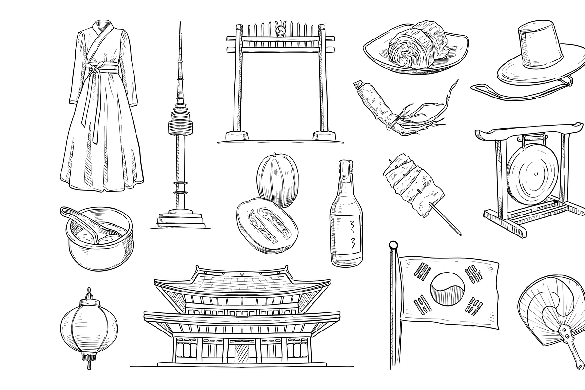 korean handdrawn collection, an Object Graphic by nikagraphic