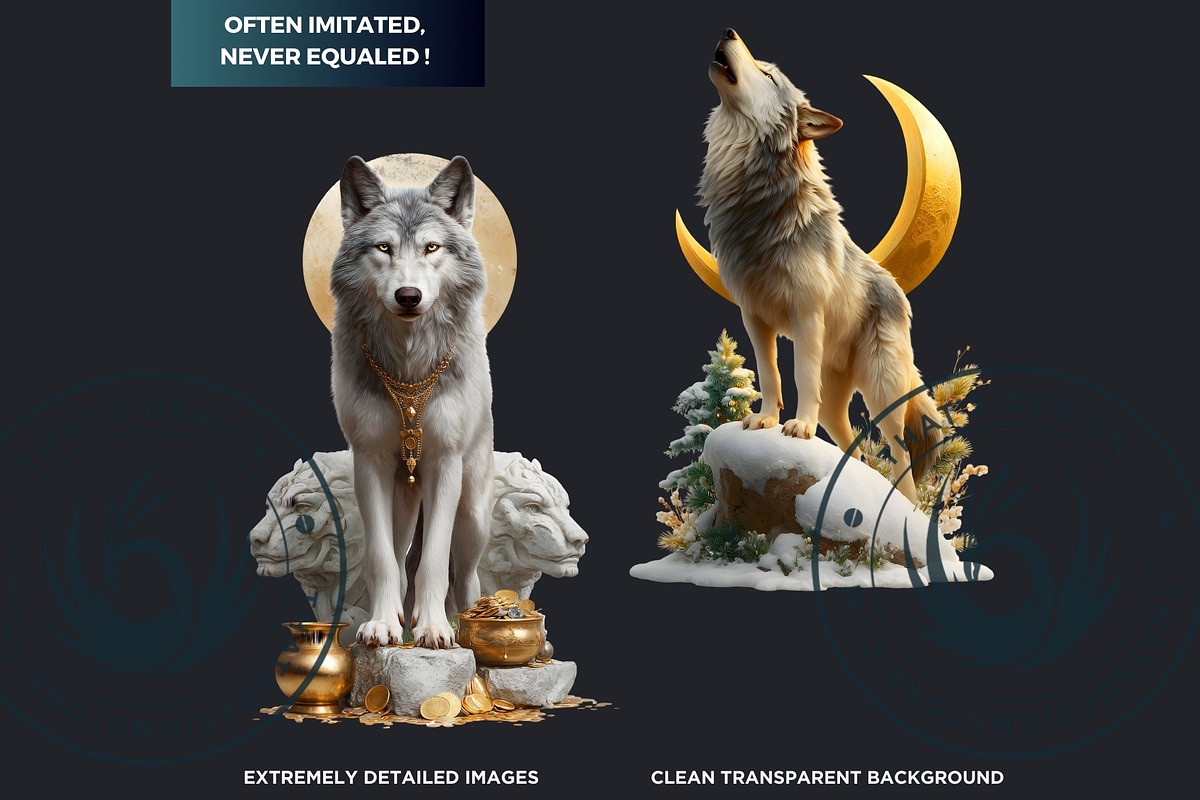Watercolor Mystic Wolves Clipart Set, an Animal Illustration by ThatsDesignArt (Photo 3 of 15)