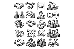 Business Partnership and Team Icons, an Object Graphic by RT Studio