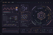 Dark HUD interface with hexagon, a Technology Illustration by ZinetroN (Thumbnail 3 of 3)