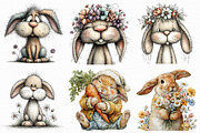 Whimsical Spring Bunny Clipart, an Illustration by Libby Wishes (Thumbnail 5 of 7)