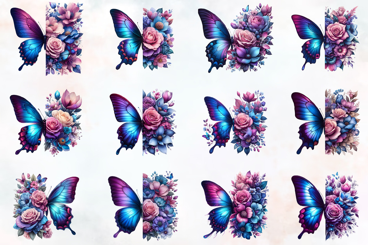 Butterfly Flowers Sublimation PNG, an Illustration by RobertsArt (Photo 6 of 7)