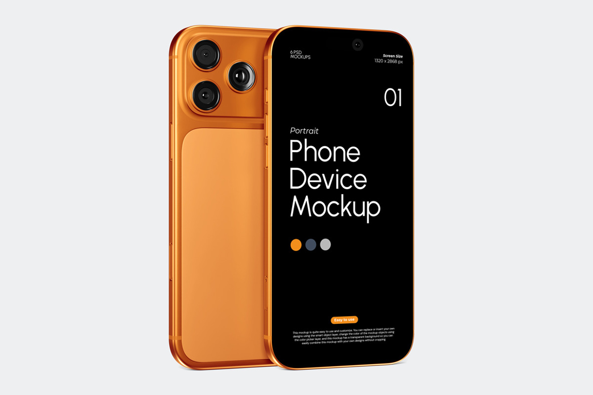 Portrait Phone Device Mockup, a Device Mockup by Rizky Audymas (Photo 5 of 10)