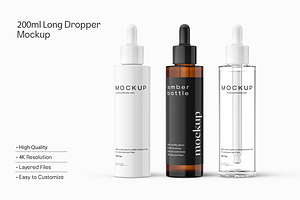 Long Dropper Bottle Mockup