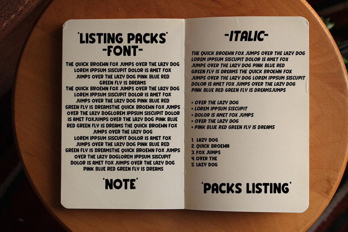Listing Packs, a Sans Serif Font by Bramcreative (Photo 7 of 8)
