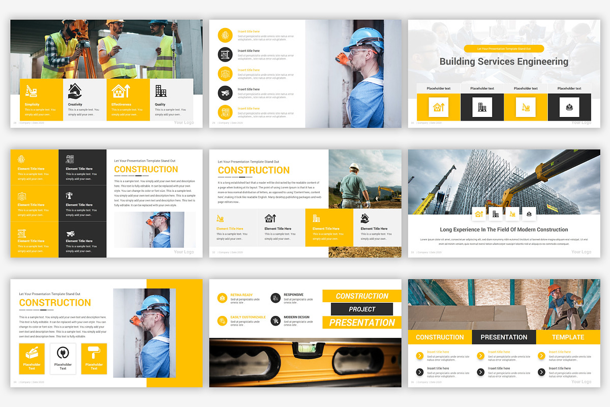 Construction PowerPoint Template, a Presentation Template by SlideOne (Photo 8 of 12)
