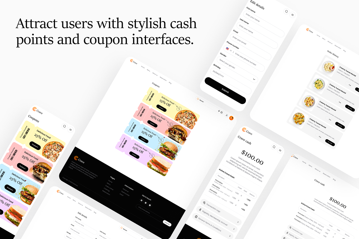 Crave: Food Website Uikit for Figma, an UI Kit Template by Fluttertop (Photo 8 of 8)