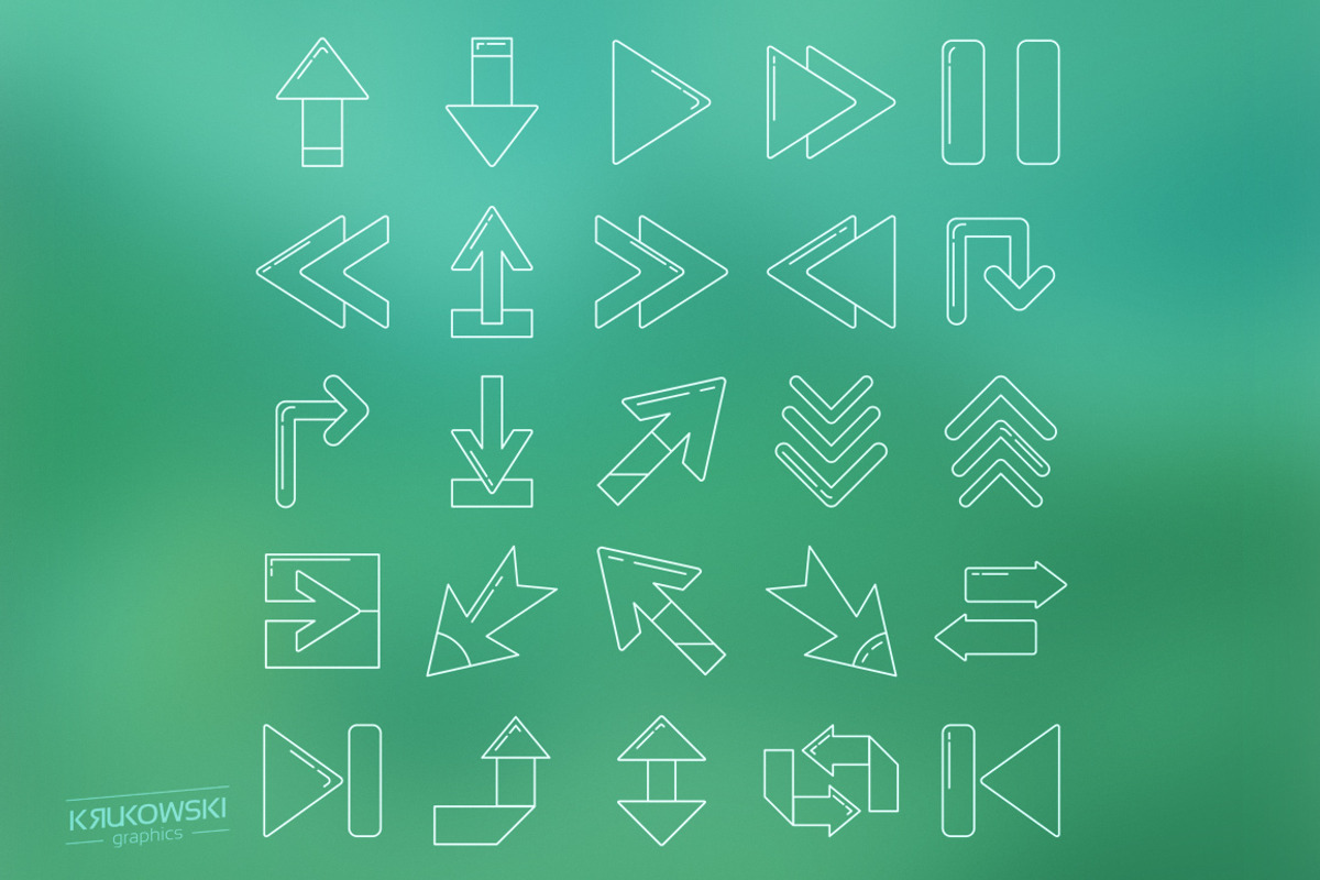 Arrows Vector Icon Set, an Icon by Krukowski Graphics (Photo 3 of 6)