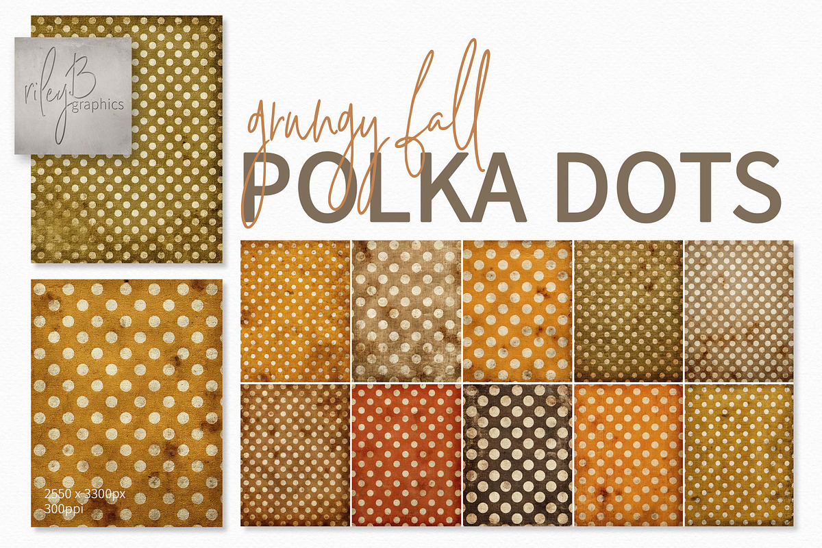 Grungy Fall Polka Dots, a Decorative Illustration by rileyBgraphics (Photo 1 of 7)