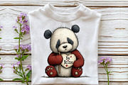 Quirky Valentine's Day Panda Clipart, an Illustration by Sublimation Artist (Thumbnail 6 of 6)