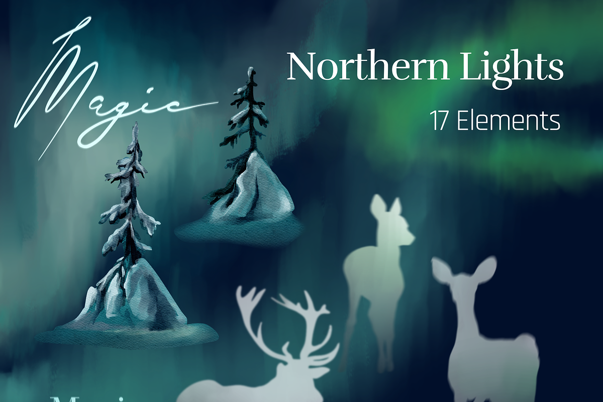 Northern Lights, a Background Graphic by NikiArts (Photo 3 of 12)