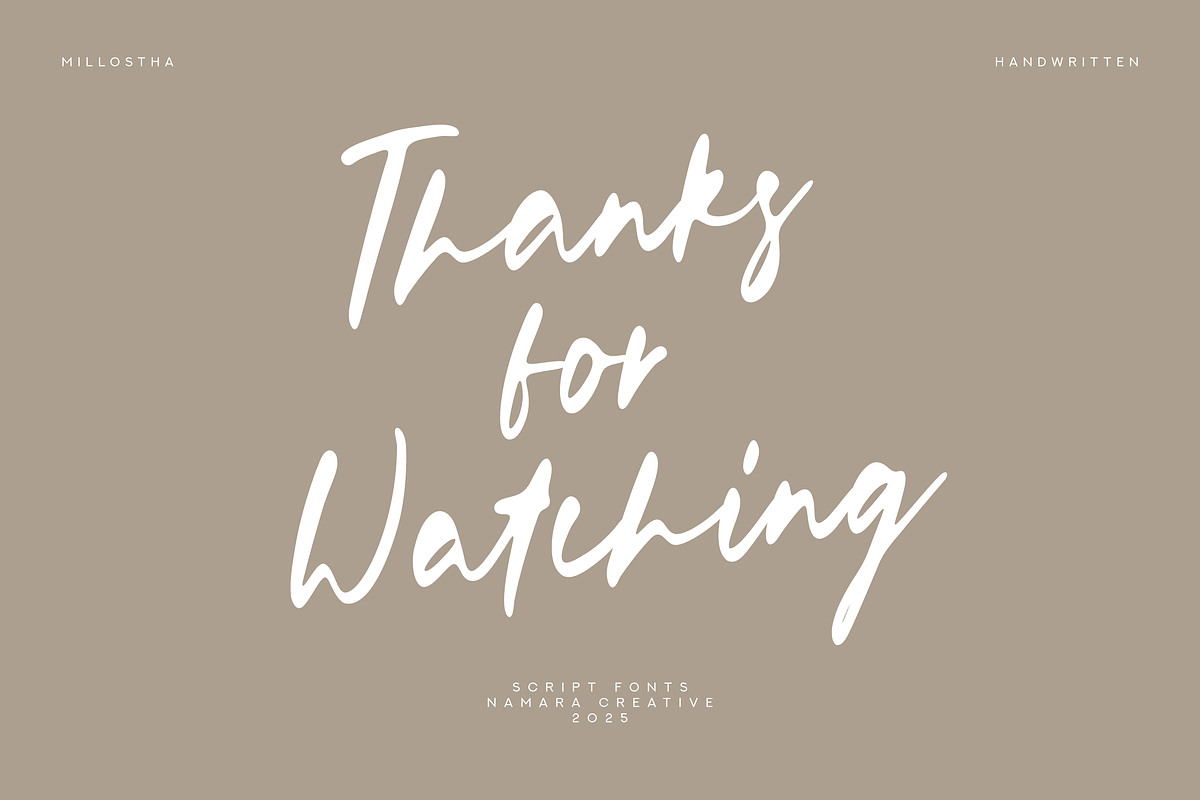 Millostha - Handwritten Script, a Script Font by Namara Creative Studio (Photo 12 of 12)