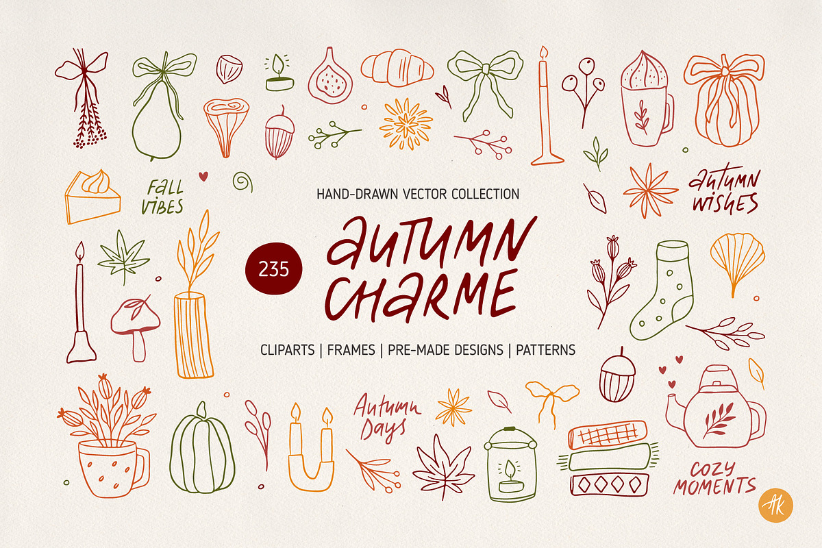 Autumn Charme Hand Drawn Doodle Set, an Object Illustration by Alena Koval (Photo 1 of 20)