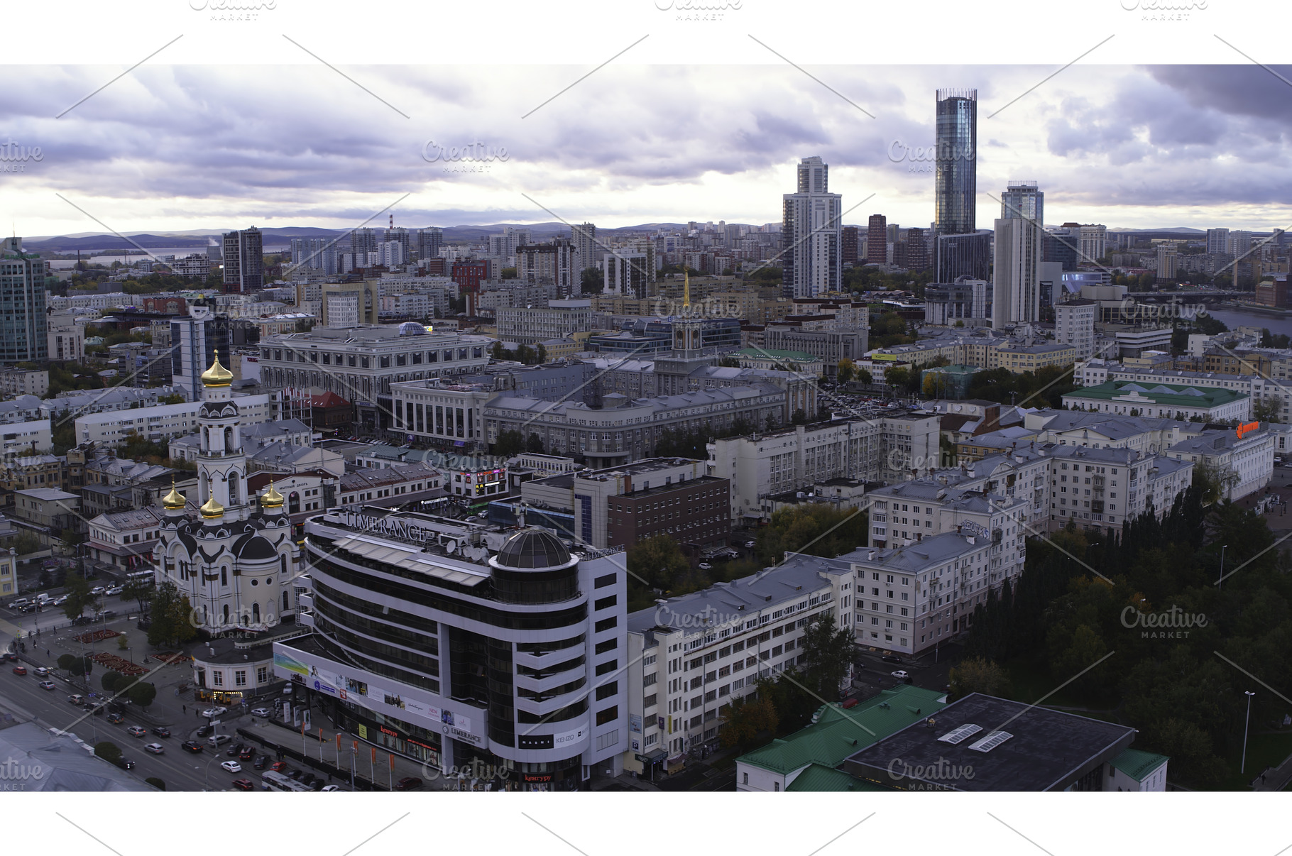 Top view of modern city with, an Architecture Photo by Media Whale Stock