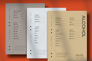 Neutral Menu Set, a Print Template by wavebreak