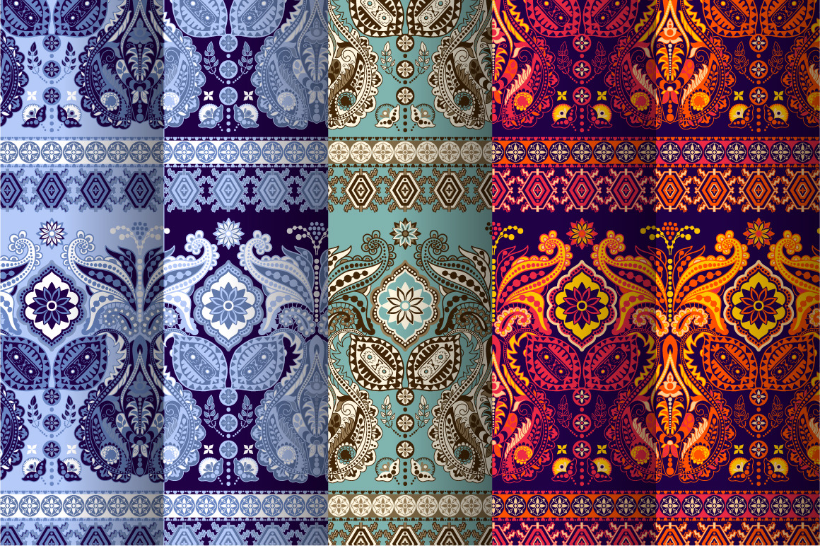 5 Border Indian Patterns, a Pattern Graphic by Sunny_Lion