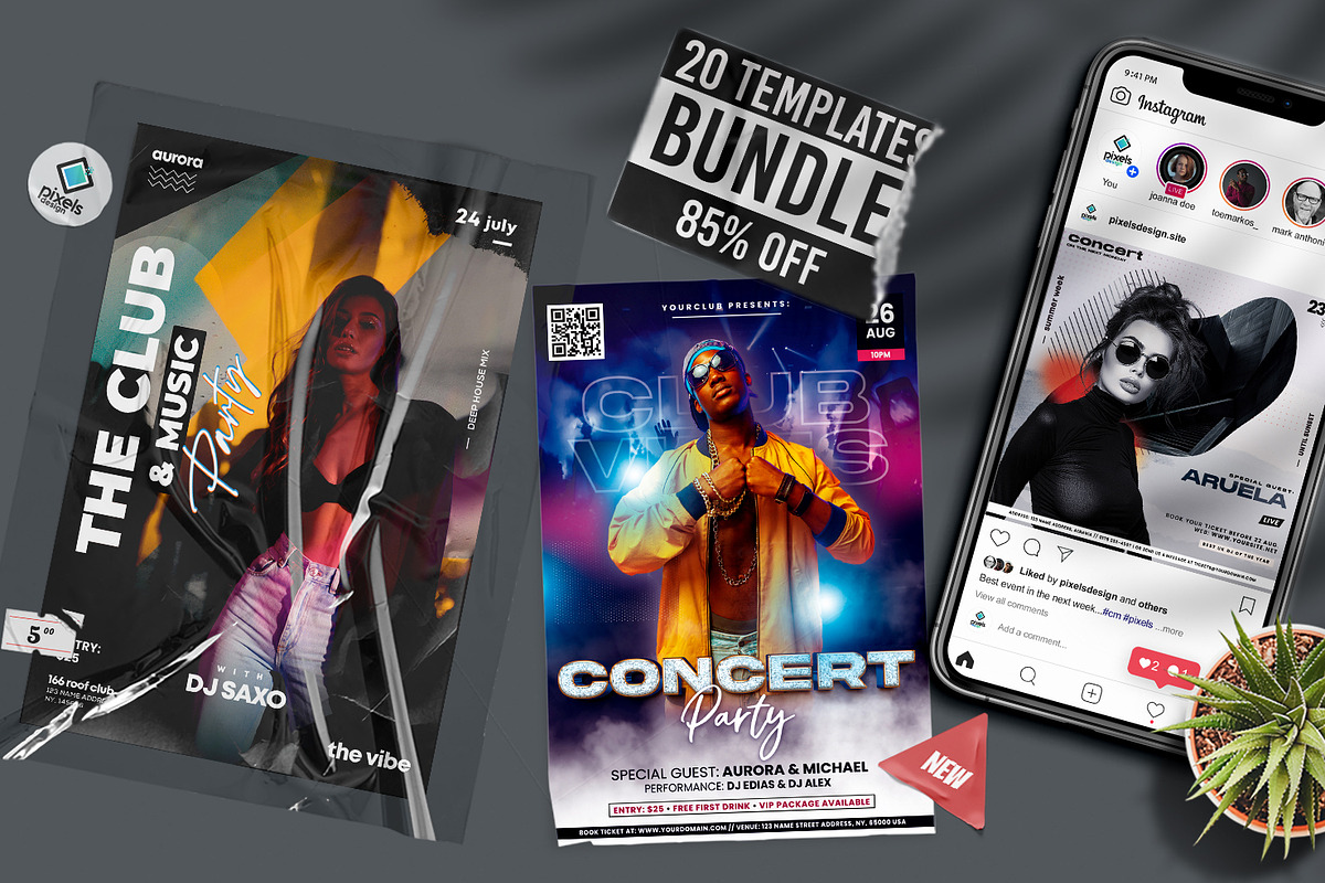 20 Event Banner & Flyers (85% OFF), a Flyer Template by PixelsDesign (Photo 1 of 7)