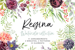 Regina watercolor floral collection