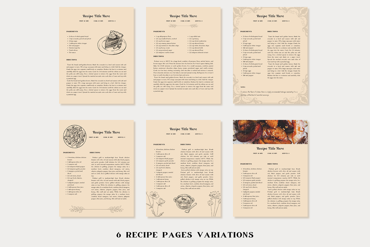 Vintage Recipe Book Template CANVA, a Magazine Template by OrganizationOasisRo (Photo 4 of 10)