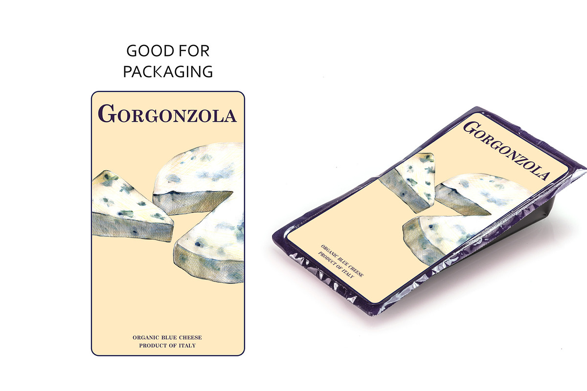 Gorgonzola & Mozarella cheese, a Food Illustration by wedraw (Photo 6 of 6)