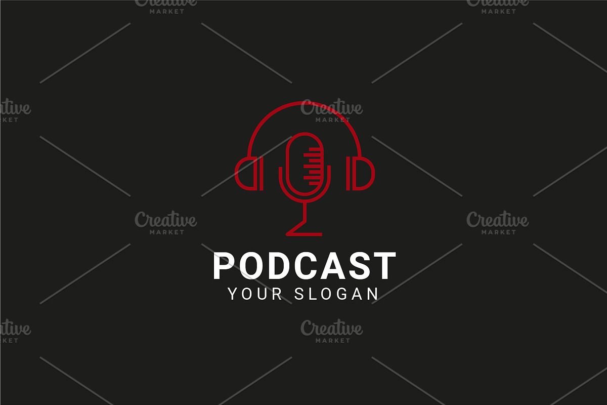 Podcast Microphone Logo Bundle, a Branding & Logo Template by Dyn Studio (Photo 3 of 6)