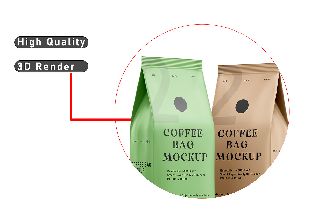 Coffee Bag Mockups, a Packaging Mockup by pixelmock (Photo 6 of 14)
