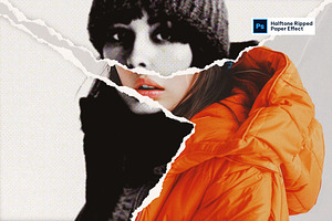 Halftone Ripped Paper Effect, a Layer Style Add-On by iDoodle Studio