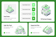 70 Fintech & Blockchain Isometric, a Technology Illustration by Brickclay (Thumbnail 2 of 12)