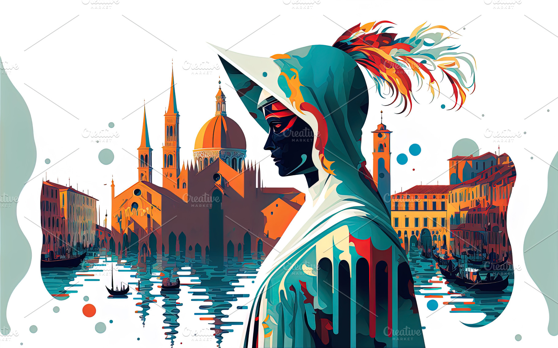Festive Scene of Venice Carnival, an Abstract Photo by Shootdiem