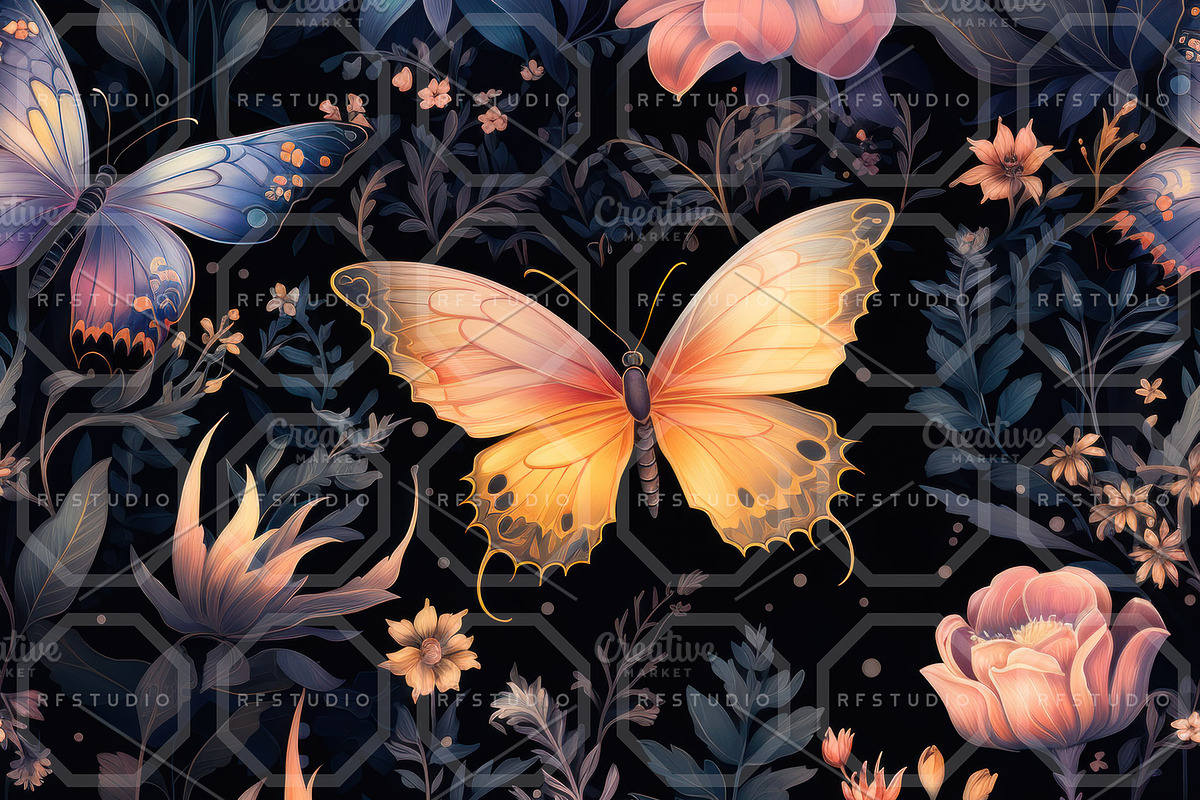 FAERIELIGHT FLORA. Seamless Pack, a Texture Illustration by RefinedFantasyStudio (Photo 7 of 9)