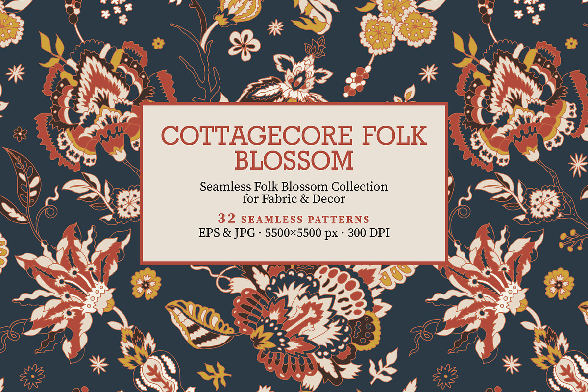 COTTAGECORE FOLK PATTERN COLLECTION, a Pattern Graphic by Sonulkaster (Photo 1 of 11)