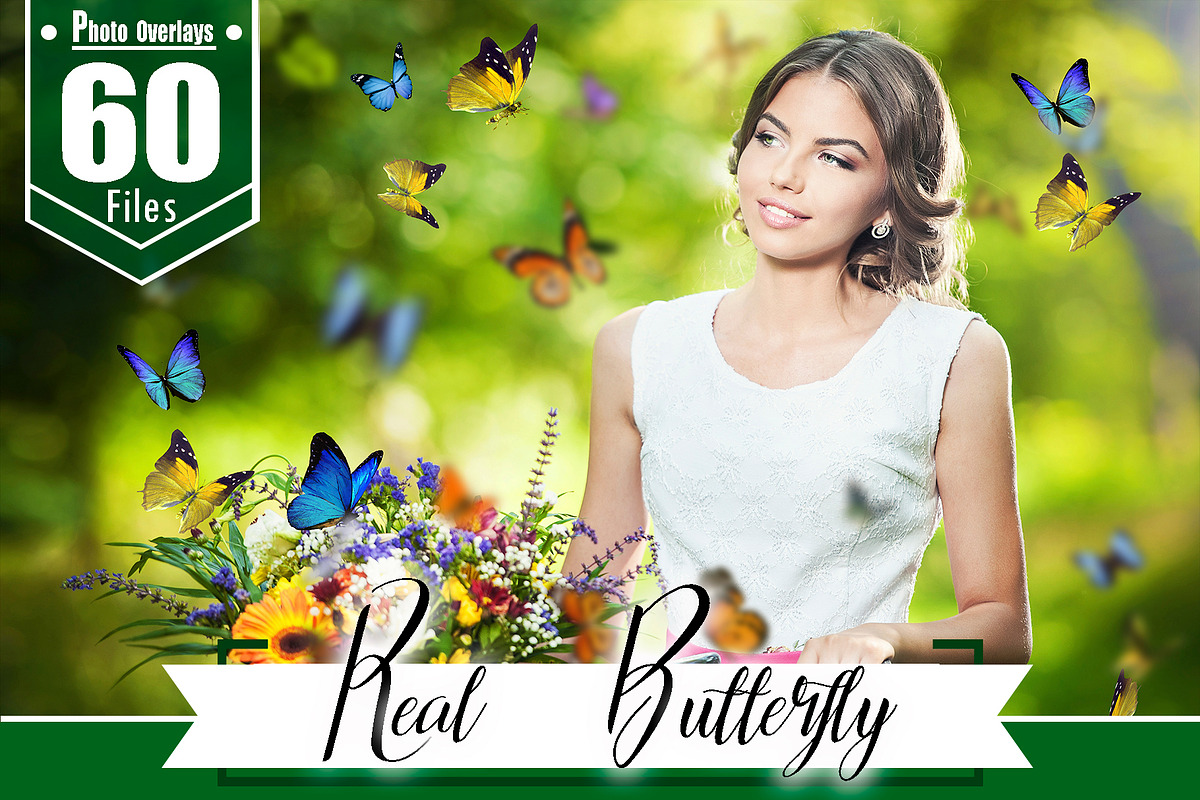 60 Butterfly Overlays Photoshop, a Layer Style Add-On by OverlayBox (Photo 1 of 5)