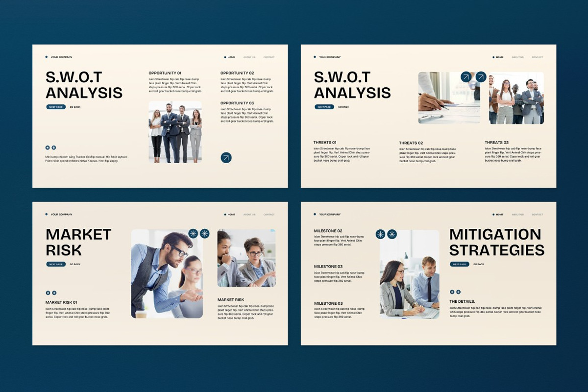 Cream Blue Investor Pitch Deck PPT, a Presentation Template by graphicook (Photo 4 of 5)