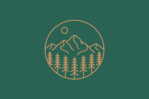 Mountain and Forest Abstract Logo, a Branding & Logo Template by Signatoro