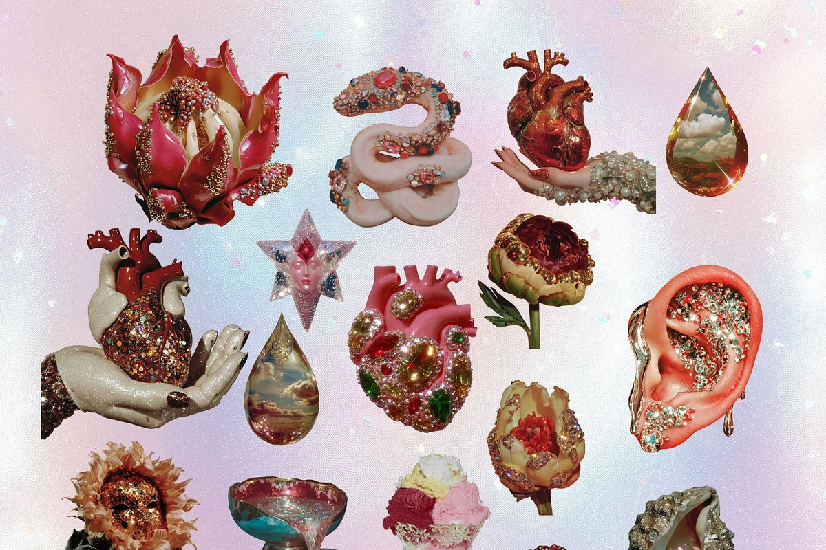 Surreal Glitter Collage Pack, an Object Graphic by Natali Batu (Photo 10 of 11)