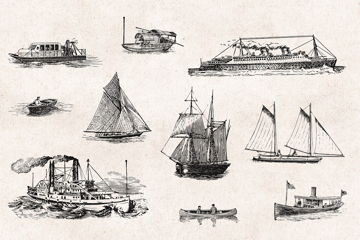 Transportation Engravings Set, an Illustration by Graphic Goods (Photo 5 of 8)