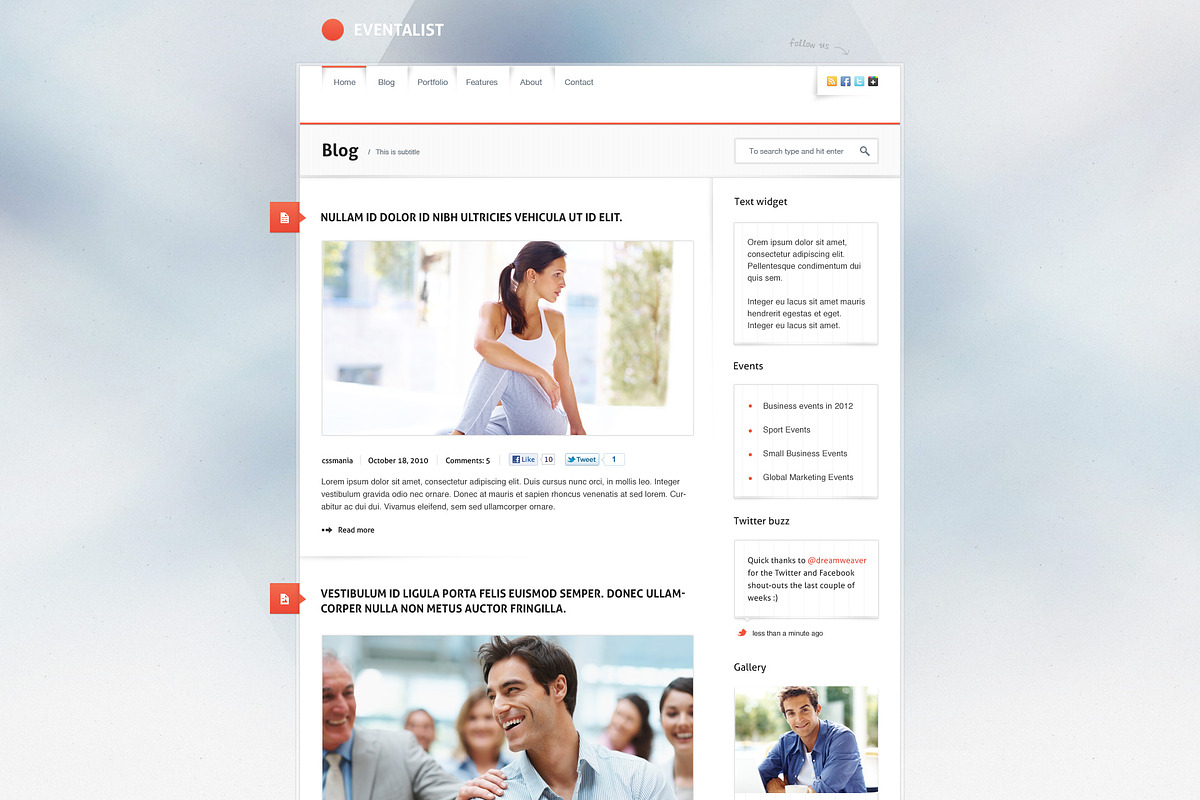 Eventalist PSD Template, a Websites & App Template by cssmania (Photo 4 of 5)