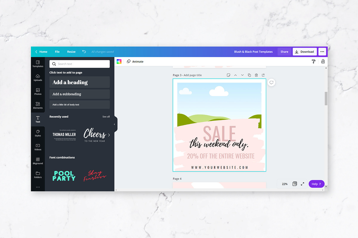Instagram Posts for Canva | Blush, a Social Media Template by Thirty One Palms Studio (Photo 8 of 8)