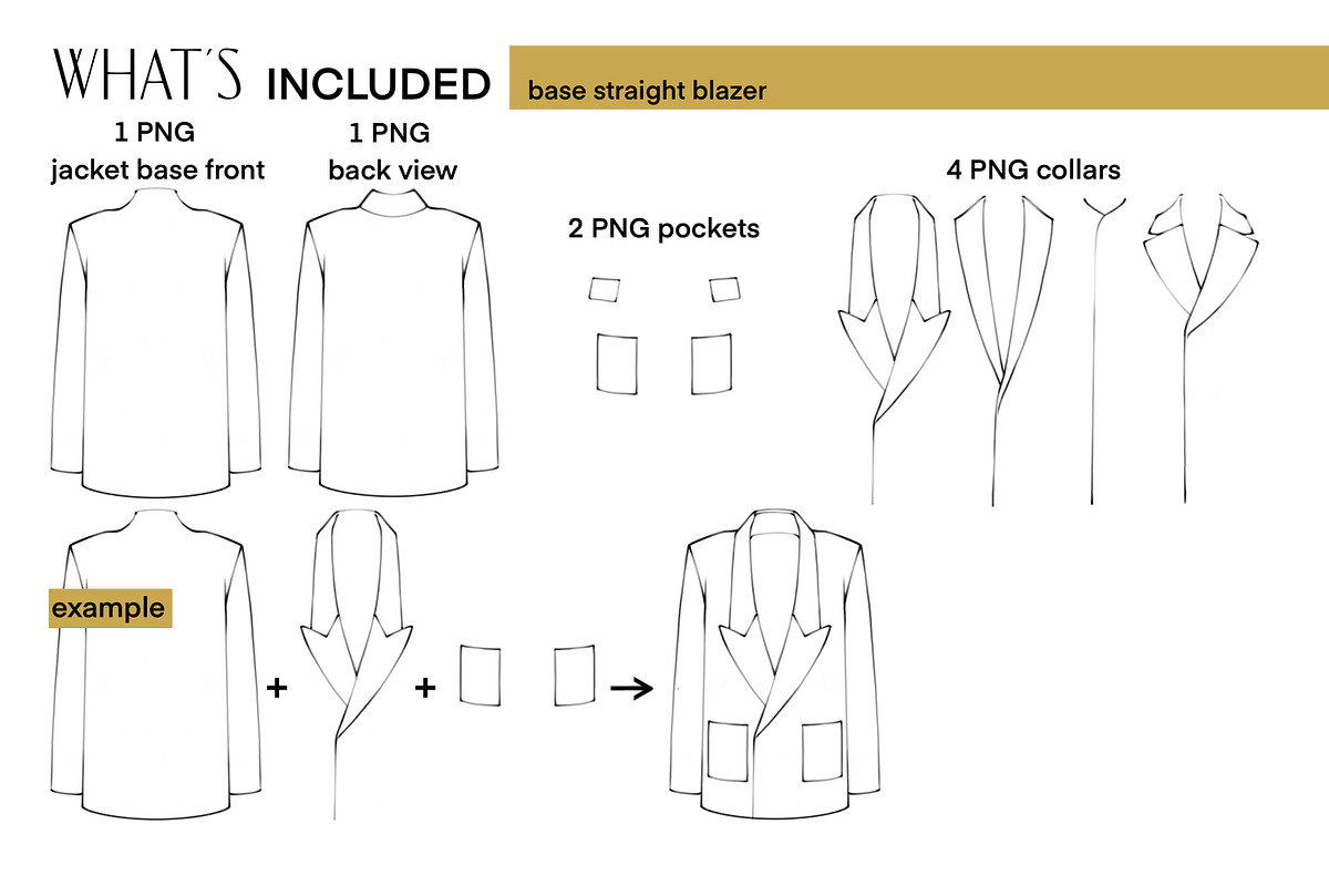 Blazer Constructor - Mix & Match set, an Object Graphic by designs.svkl (Photo 7 of 11)