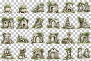 Stone wall wildflower clipart, an Illustration by DreamCafeArt (Thumbnail 3 of 6)