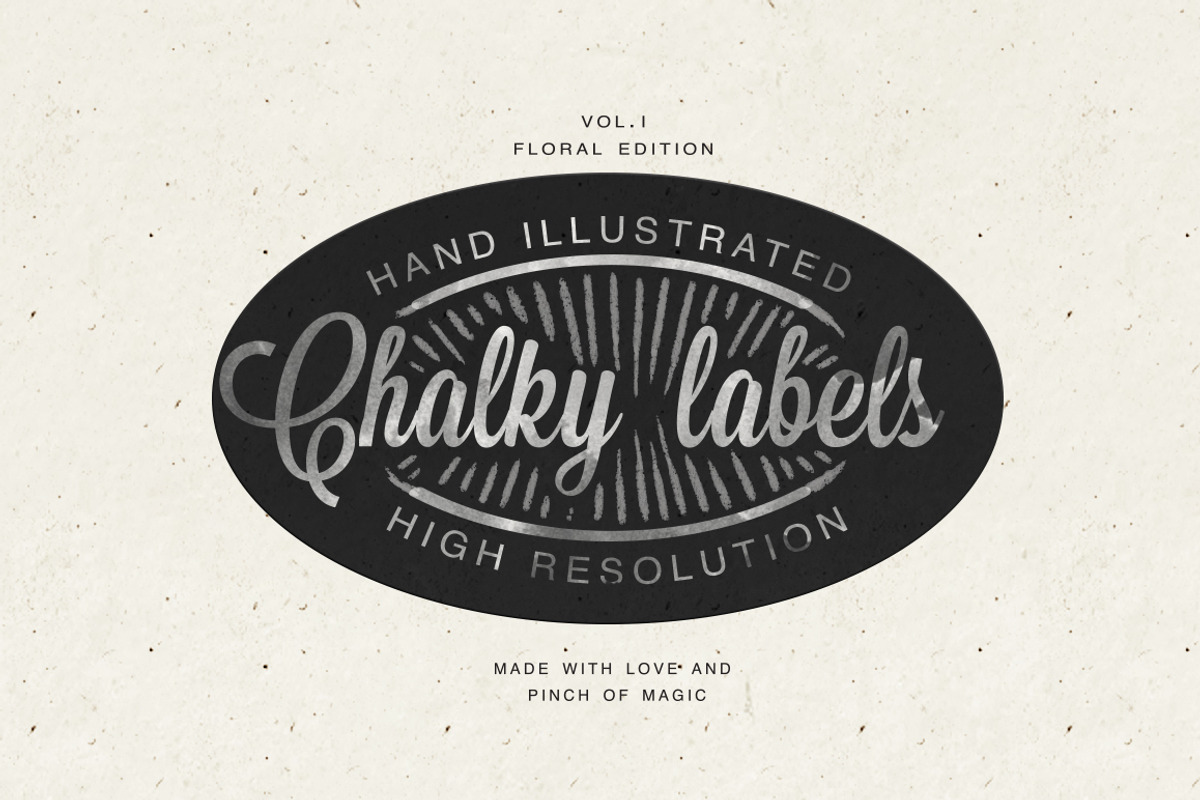 Hand illustrated chalk labels