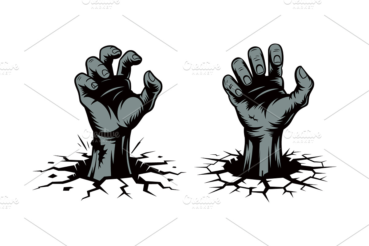 Hands Comes Out Of The Ground, a Person Illustration by Pixes