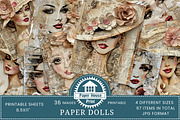 Paper Dolls Junk Journal Pages, an Illustration by NiiiNArt (Thumbnail 1 of 8)