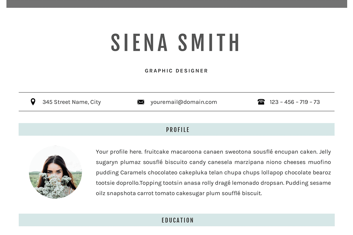 Resume Template CV Template -Word, a Resume Template by GResume (Photo 6 of 7)