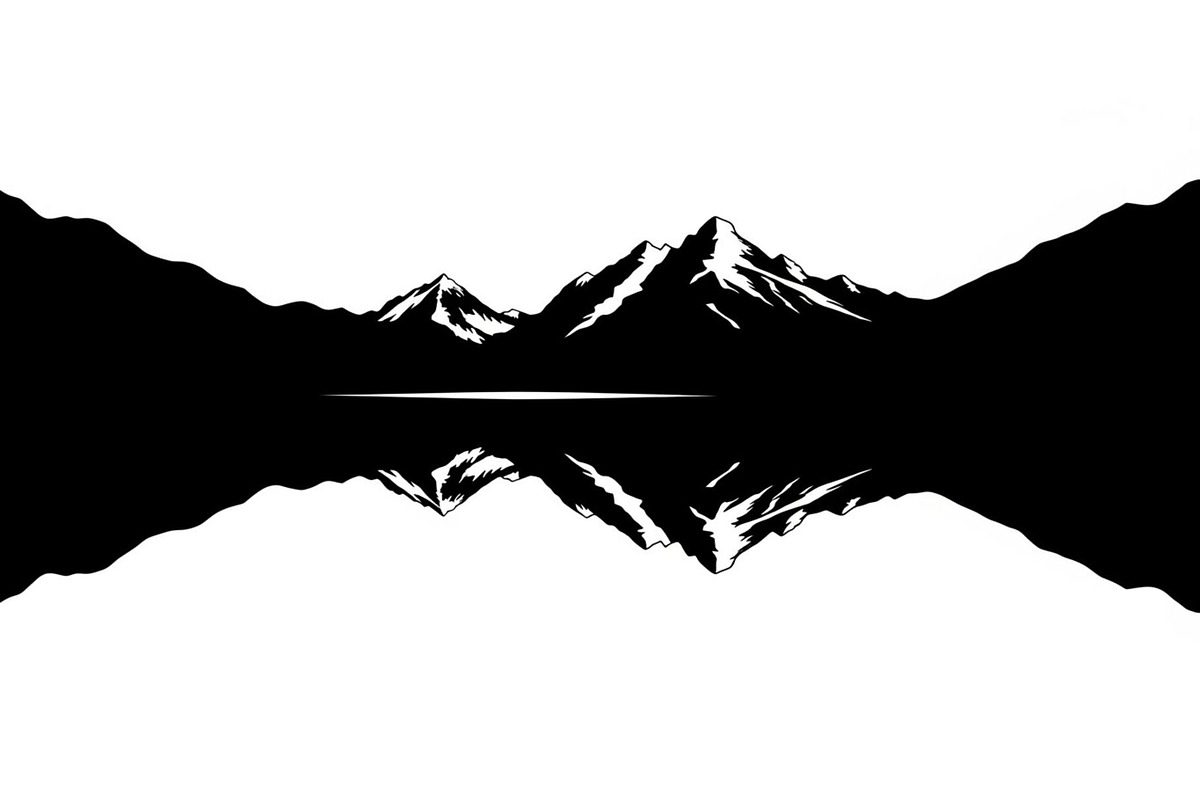 Minimal Mountain Lake Silhouette, a Graphic by hafijul (Photo 8 of 15)