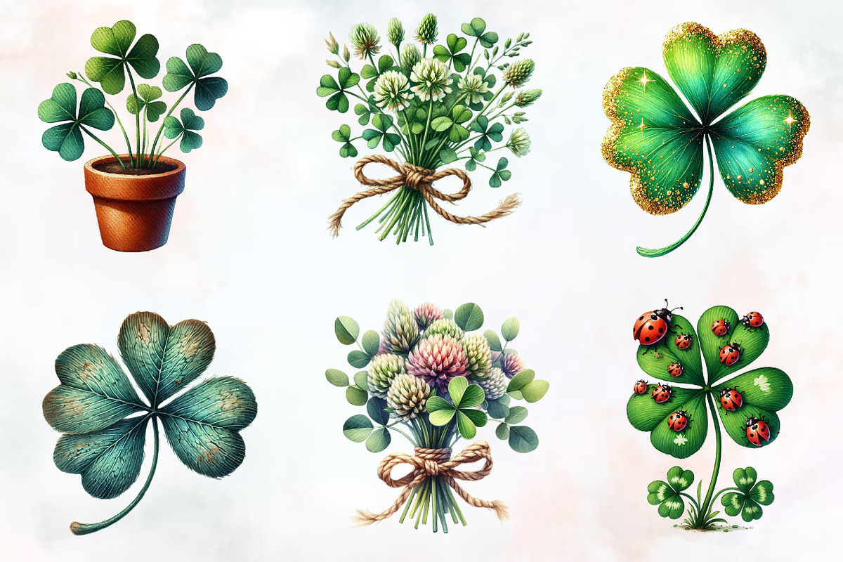 St Patrick Clover Clipart, an Illustration by RobertsArt (Photo 7 of 7)