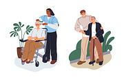 Volunteers take care of seniors set, a Person Illustration by Good Studio (Thumbnail 2 of 7)