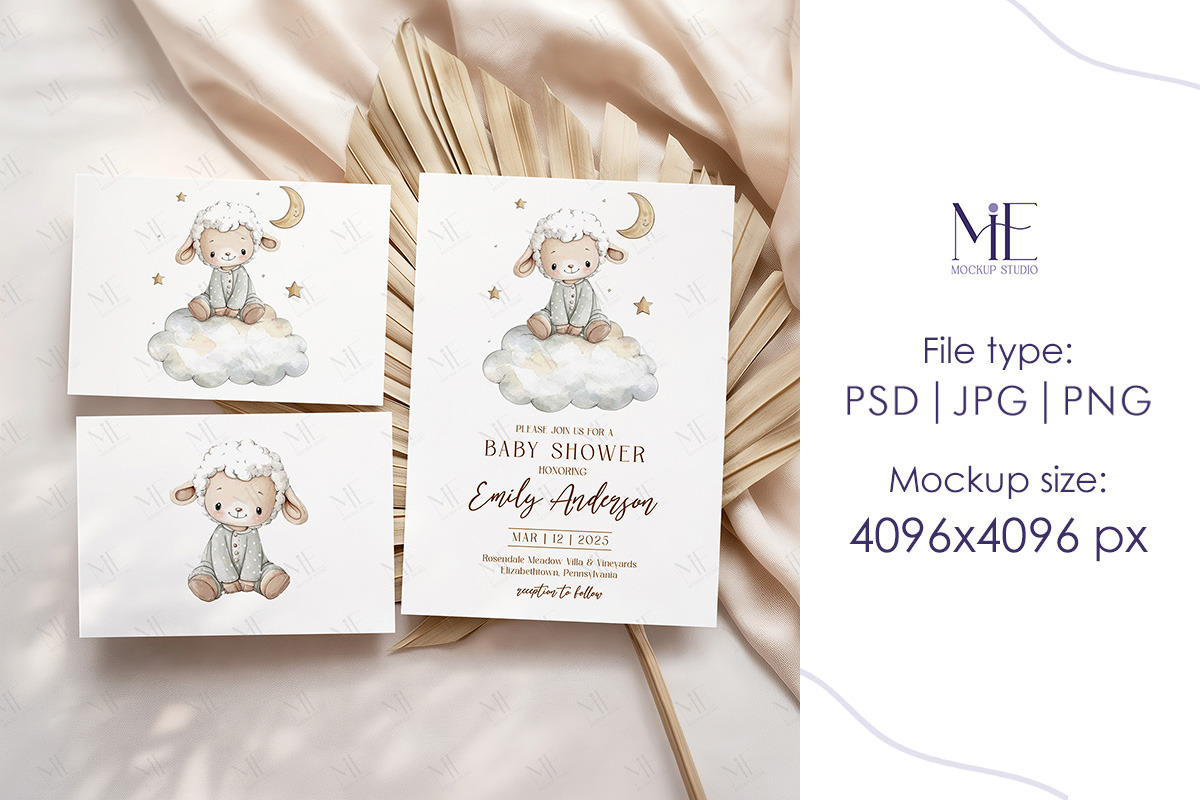 Invitation Card Bundle Mockup PSD, a Mockup by Mie Mockup Studio (Photo 2 of 7)